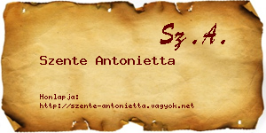 Szente Antonietta névjegykártya
